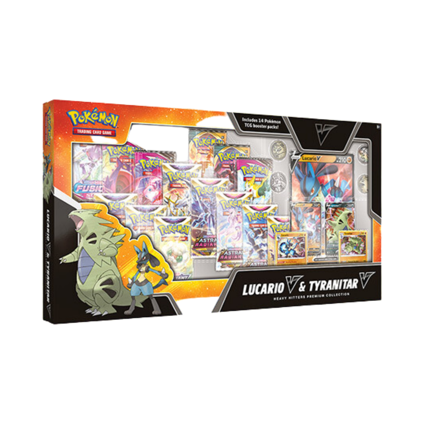 Pokemon TCG: Heavy Hitters Premium Collection Lucario V & Tyranitar V – Official Pokemon TCG Product
