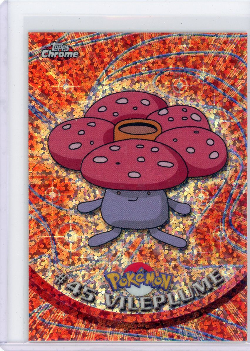 Vileplume 2000 Pokemon Topps Chrome Sparkle Refractor #45 – Official Pokemon TCG Product