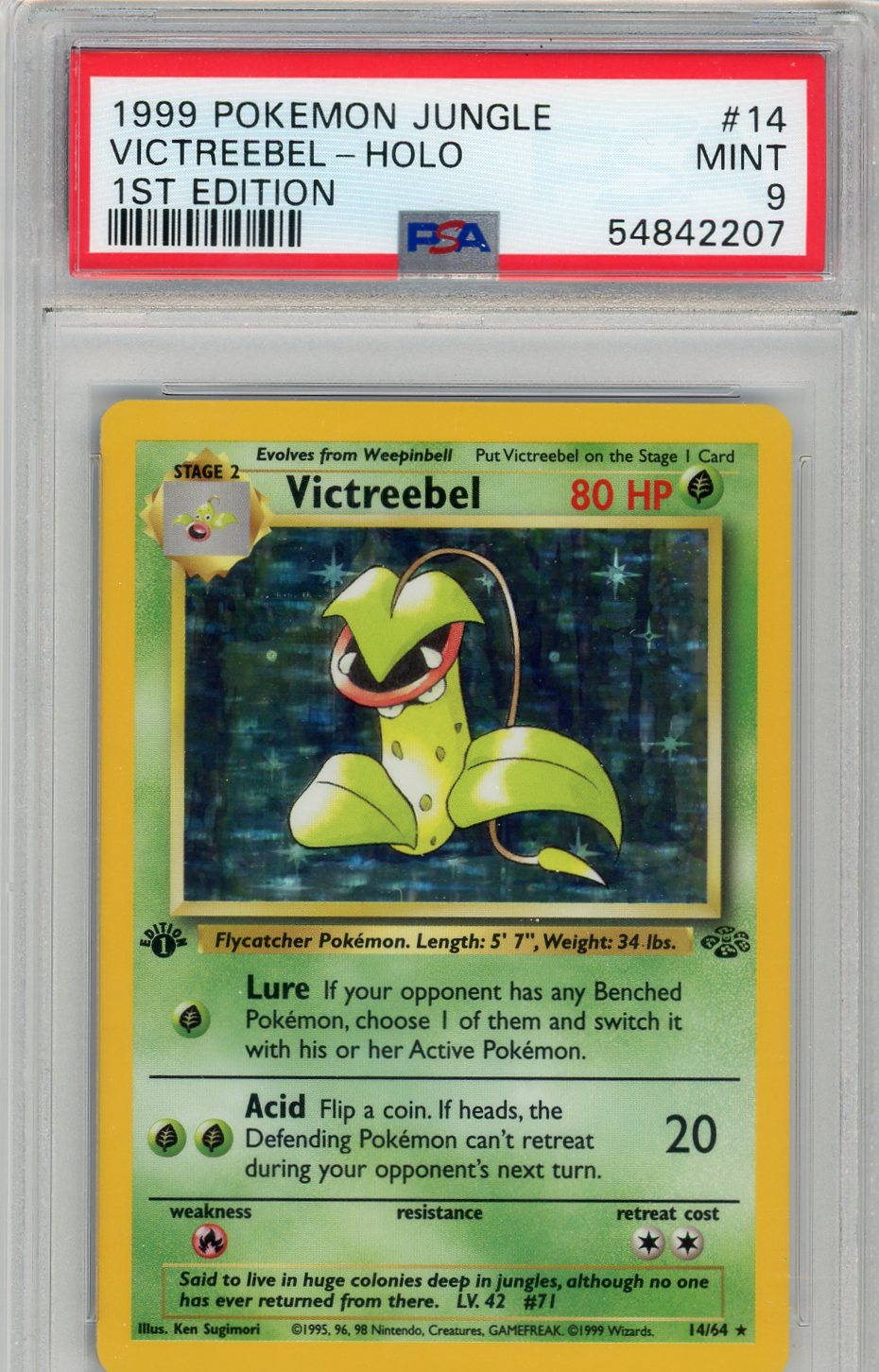 Victreebel 1999 Pokemon Jungle 1st Edition Holo PSA 9 – Official Pokemon TCG Product