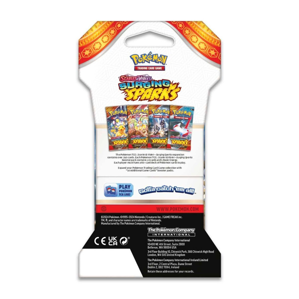 Pokemon TCG Surging Sparks Sleeved - Booster Packs SET OF 4 – Authentic Japanese Pokemon Cards