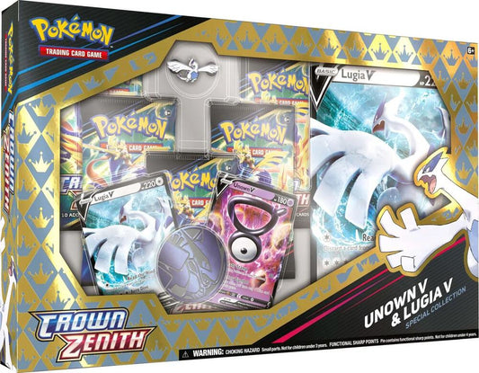 Unown V & Lugia V Pokemon Crown Zenith Special Collection Box – Official Pokemon TCG Product
