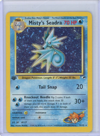 Misty's Seadra Pokemon Gym Heroes 1st Edition Holo #9/132 – Official Pokemon TCG Product