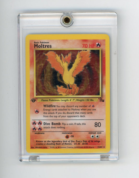 Moltres Pokemon 1st Edition Fossil Holo 12/62 – Official Pokemon TCG Product